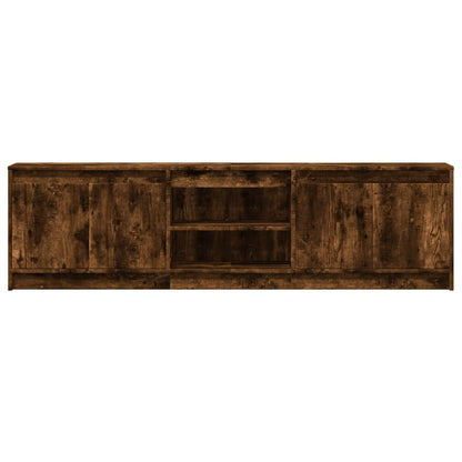 TV Cabinet with LED Smoked Oak 180x34x50 cm Engineered Wood