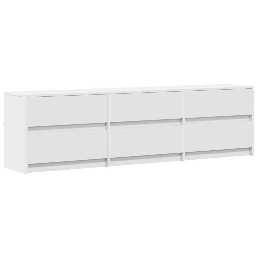 TV Cabinet with LED White 180x34x50 cm Engineered Wood