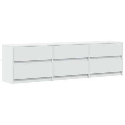 TV Cabinet with LED White 180x34x50 cm Engineered Wood