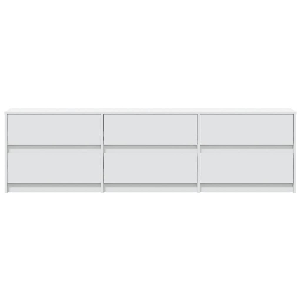 TV Cabinet with LED White 180x34x50 cm Engineered Wood