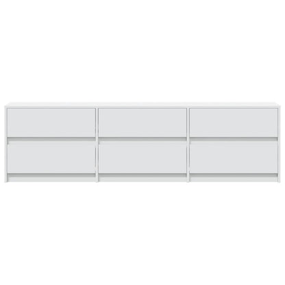 TV Cabinet with LED White 180x34x50 cm Engineered Wood