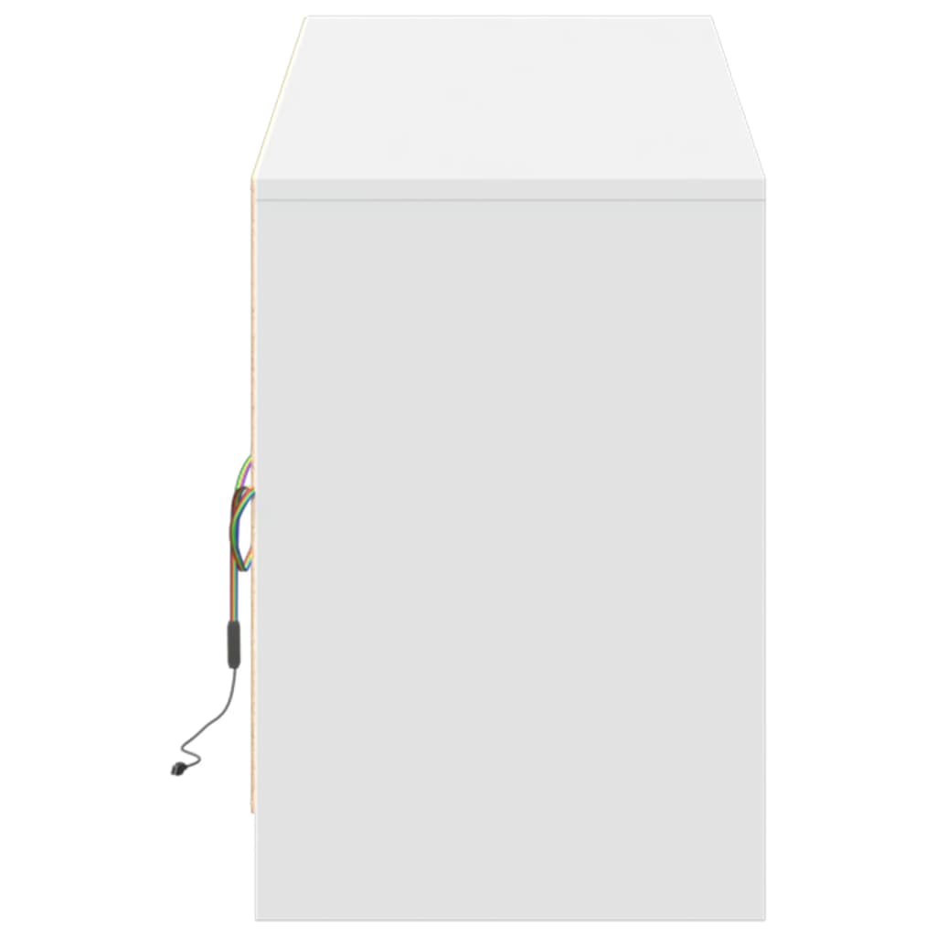 TV Cabinet with LED White 180x34x50 cm Engineered Wood