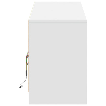 TV Cabinet with LED White 180x34x50 cm Engineered Wood