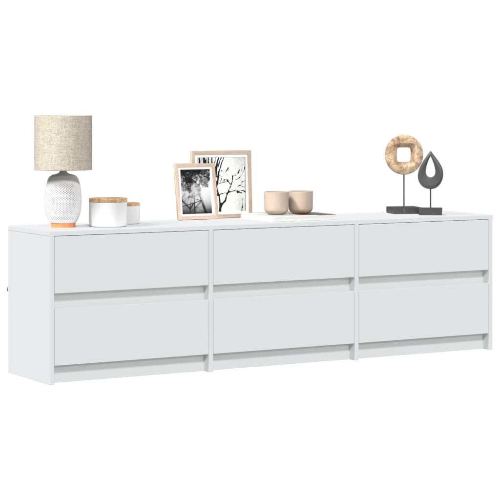 TV Cabinet with LED White 180x34x50 cm Engineered Wood