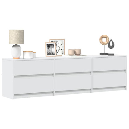 TV Cabinet with LED White 180x34x50 cm Engineered Wood