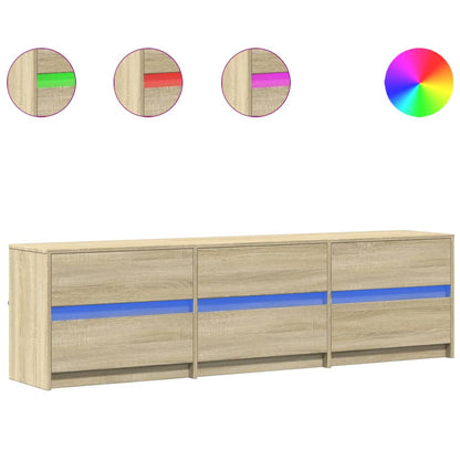 TV Cabinet with LED Sonoma Oak 180x34x50 cm Engineered Wood