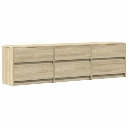 TV Cabinet with LED Sonoma Oak 180x34x50 cm Engineered Wood