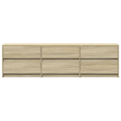 TV Cabinet with LED Sonoma Oak 180x34x50 cm Engineered Wood