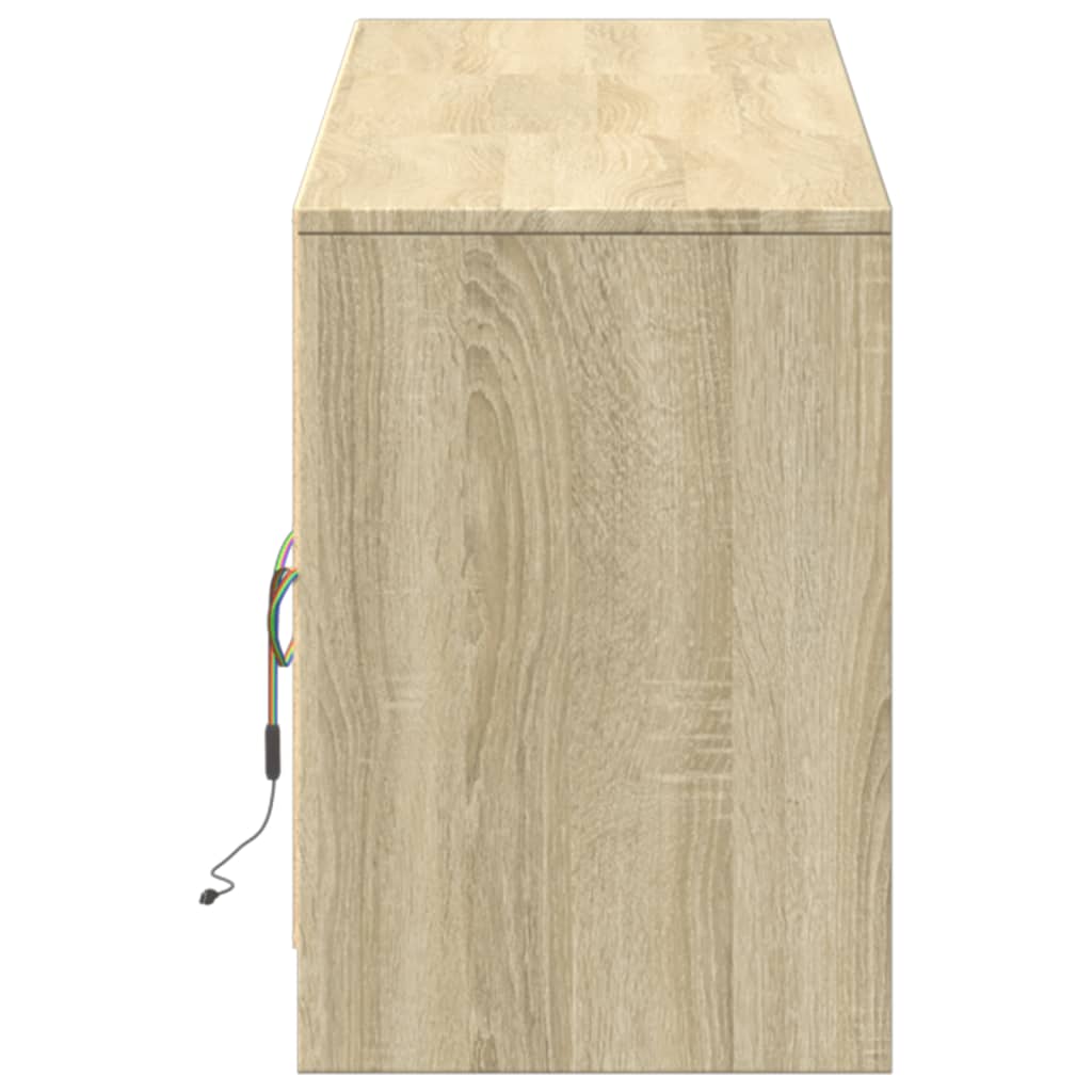 TV Cabinet with LED Sonoma Oak 180x34x50 cm Engineered Wood