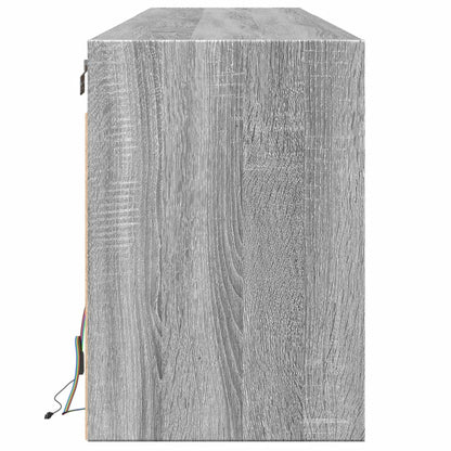 TV Wall Cabinet with LED Grey Sonoma 180x31x45 cm