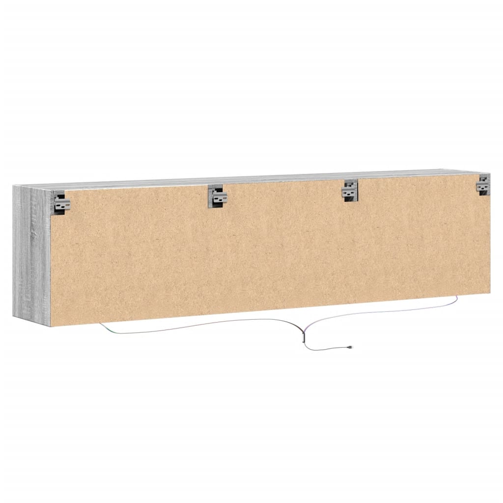 TV Wall Cabinet with LED Grey Sonoma 180x31x45 cm
