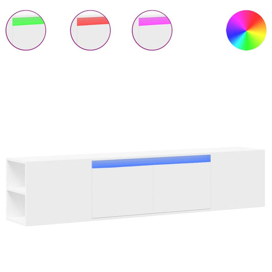 TV Wall Cabinet with LED White 180x31x39.5 cm