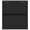 Wall-mounted Bedside Cabinets with LED Lights 2 pcs Black