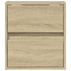 Wall-mounted Bedside Cabinets with LED Lights 2 pcs Sonoma Oak