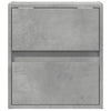 Wall-mounted Bedside Cabinets with LED Lights 2 pcs Concrete Grey