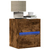Wall-mounted Bedside Cabinets with LED Lights 2 pcs Smoked Oak