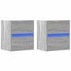 Wall-mounted Bedside Cabinets with LED Lights 2 pcs Grey Sonoma