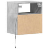 Wall-mounted Bedside Cabinets with LED Lights 2 pcs Concrete Grey