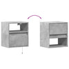 Wall-mounted Bedside Cabinets with LED Lights 2 pcs Concrete Grey