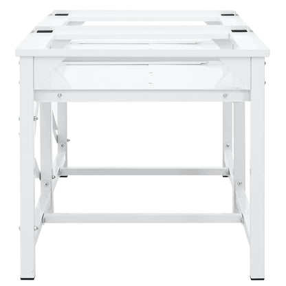 Double Washing Machine Pedestal with Pull-Out Shelves White