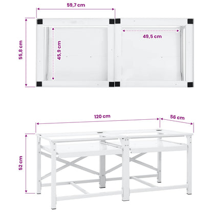 Double Washing Machine Pedestal with Pull-Out Shelves White