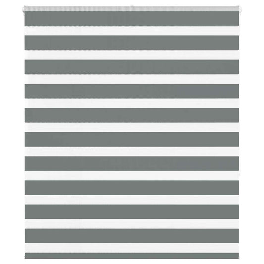 Zebra Blind Dark Grey 130x150 cm Fabric Width 125.9 cm Polyester