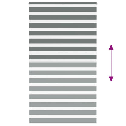Zebra Blind Dark Grey 120x200 cm Fabric Width 115.9 cm Polyester
