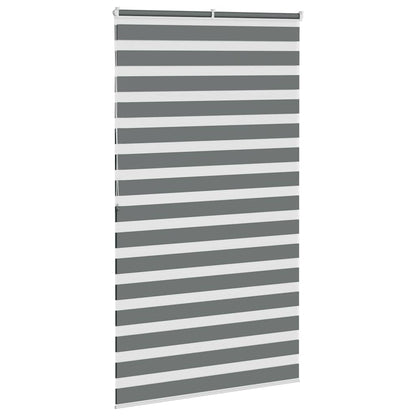 Zebra Blind Dark Grey 125x200 cm Fabric Width 120.9 cm Polyester