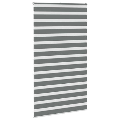 Zebra Blind Dark Grey 130x230 cm Fabric Width 125.9 cm Polyester