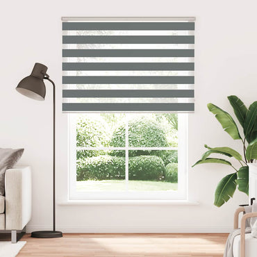 Zebra Blind Dark Grey 155x230 cm Fabric Width 150.9 cm Polyester