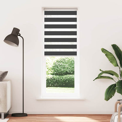 Zebra Blind Black 75x200 cm Fabric Width 70.9 cm Polyester