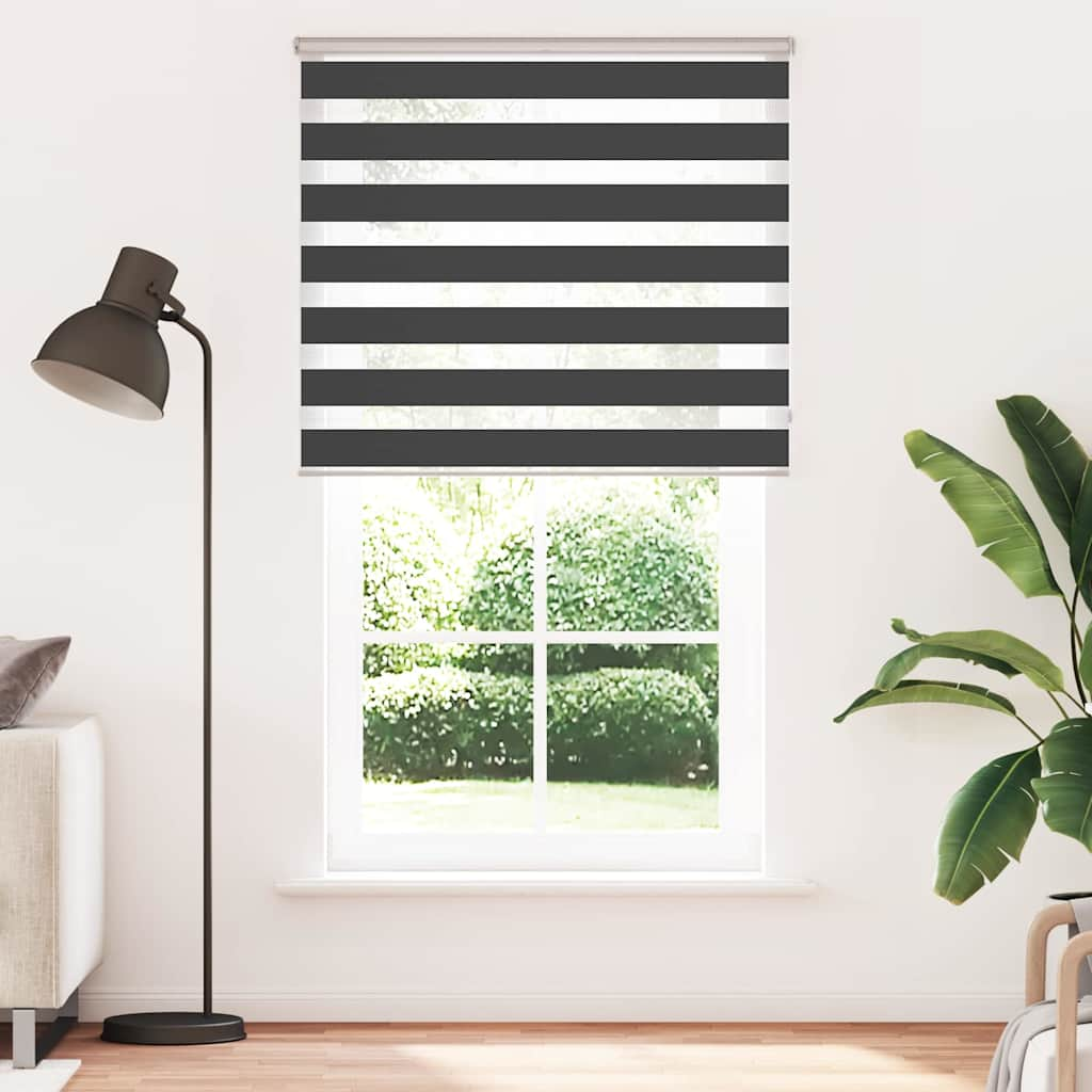 Zebra Blind Black 110x200 cm Fabric Width 105.9 cm Polyester