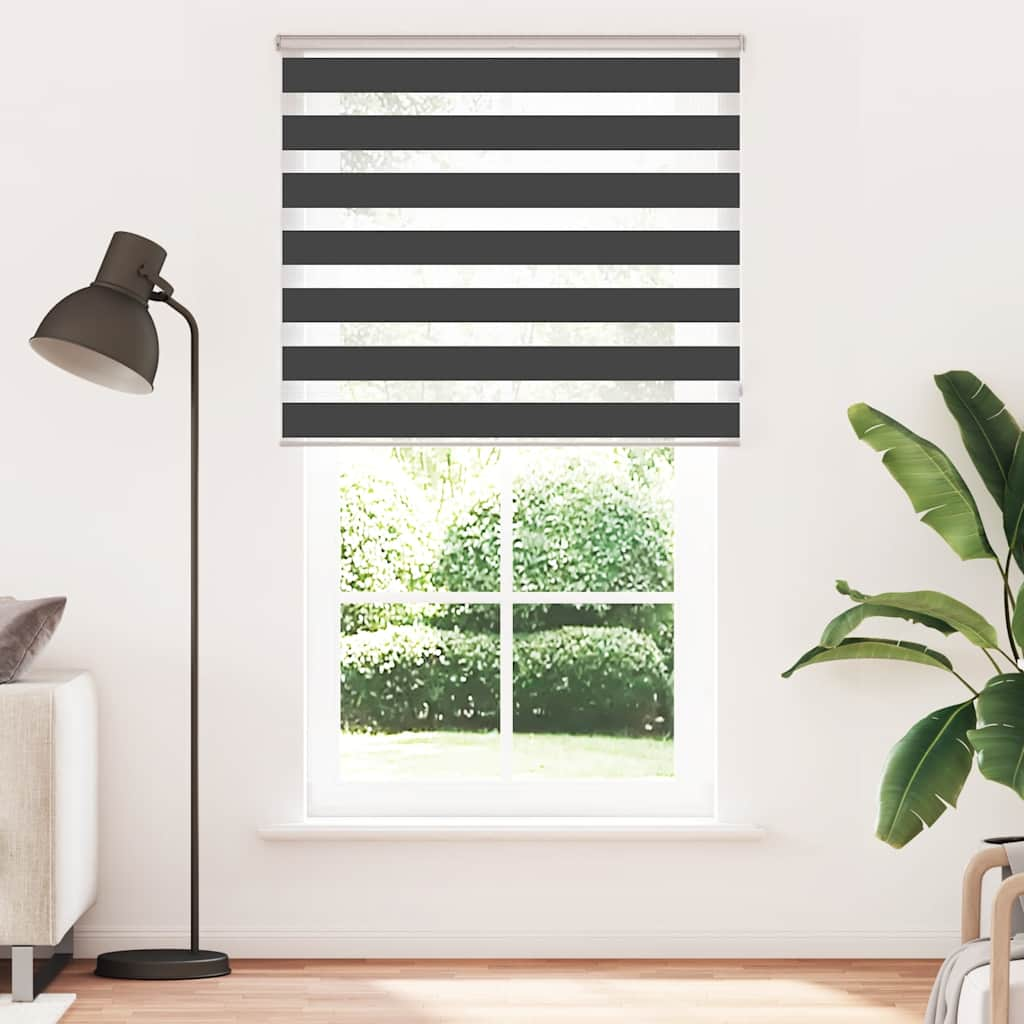 Zebra Blind Black 130x200 cm Fabric Width 125.9 cm Polyester