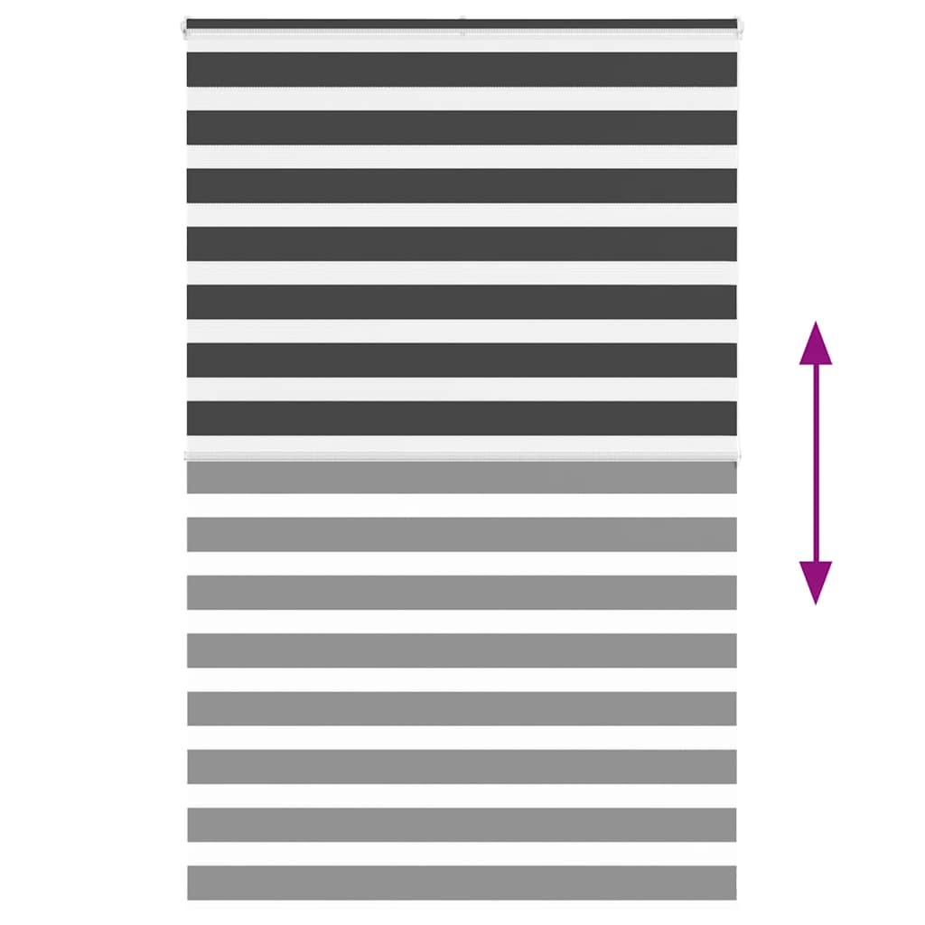 Zebra Blind Black 150x200 cm Fabric Width 145.9 cm Polyester