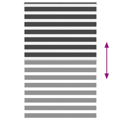 Zebra Blind Black 150x200 cm Fabric Width 145.9 cm Polyester