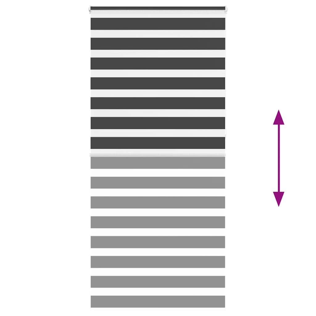 Zebra Blind Black 95x230 cm Fabric Width 90.9 cm Polyester