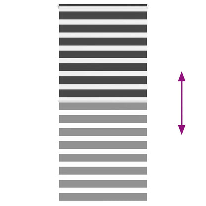 Zebra Blind Black 95x230 cm Fabric Width 90.9 cm Polyester