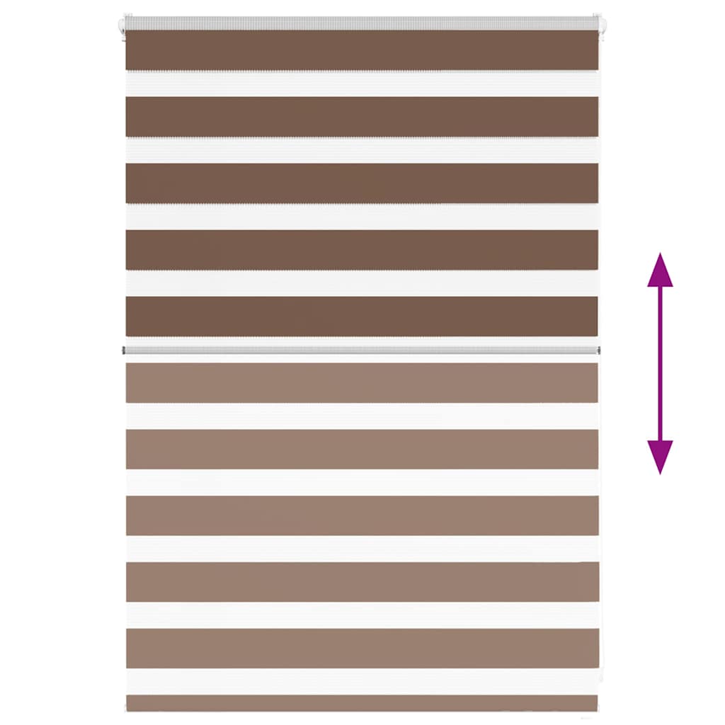 Zebra Blind Brown 105x100 cm Fabric Width 100.9 cm Polyester