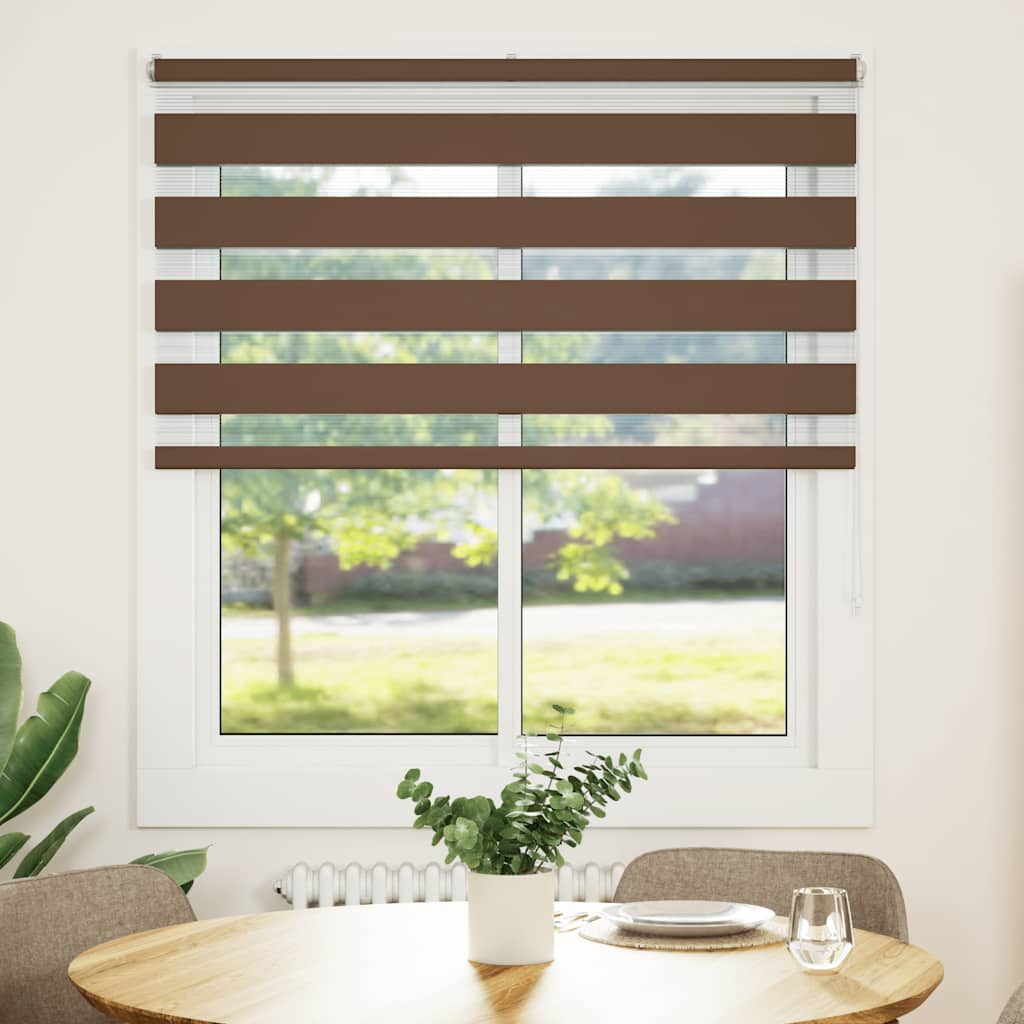 Zebra Blind Brown 120x100 cm Fabric Width 115.9 cm Polyester