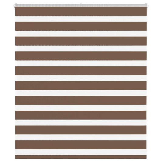 Zebra Blind Brown 130x100 cm Fabric Width 125.9 cm Polyester