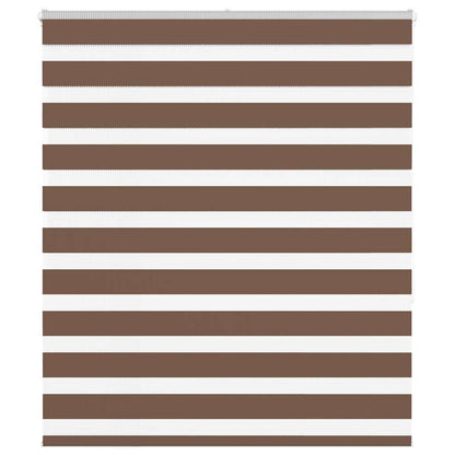 Zebra Blind Brown 130x150 cm Fabric Width 125.9 cm Polyester