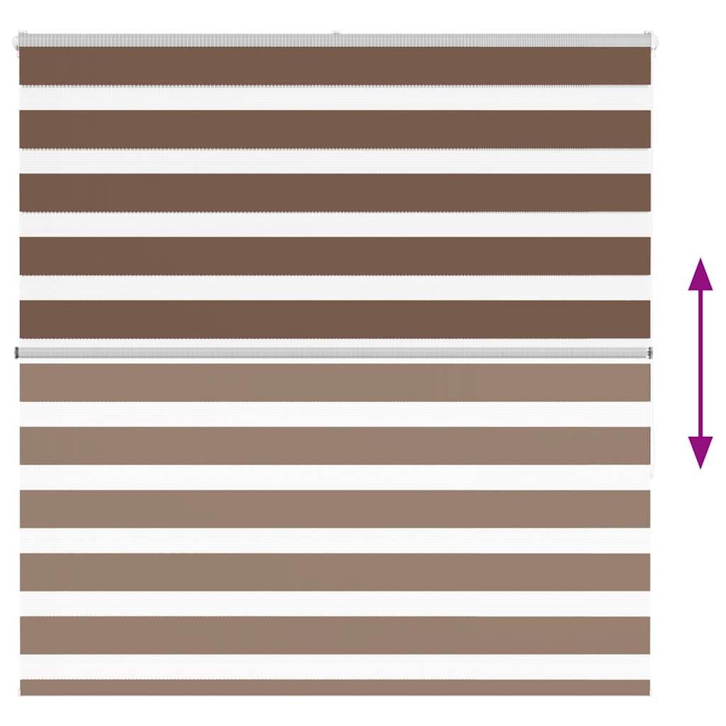 Zebra Blind Brown 150x150 cm Fabric Width 145.9 cm Polyester