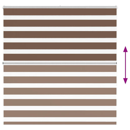 Zebra Blind Brown 150x150 cm Fabric Width 145.9 cm Polyester