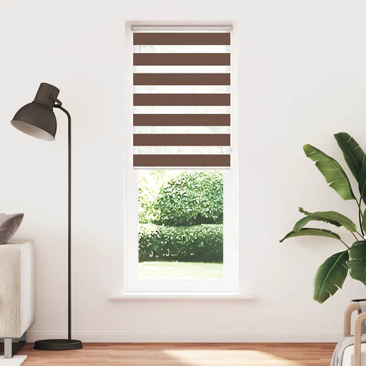 Zebra Blind Brown 85x200 cm Fabric Width 80.9 cm Polyester