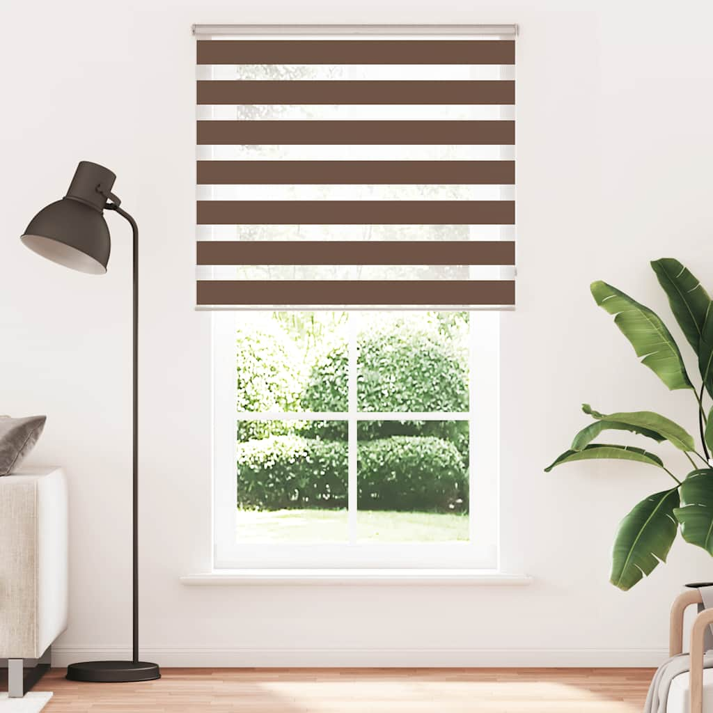 Zebra Blind Brown 130x200 cm Fabric Width 125.9 cm Polyester