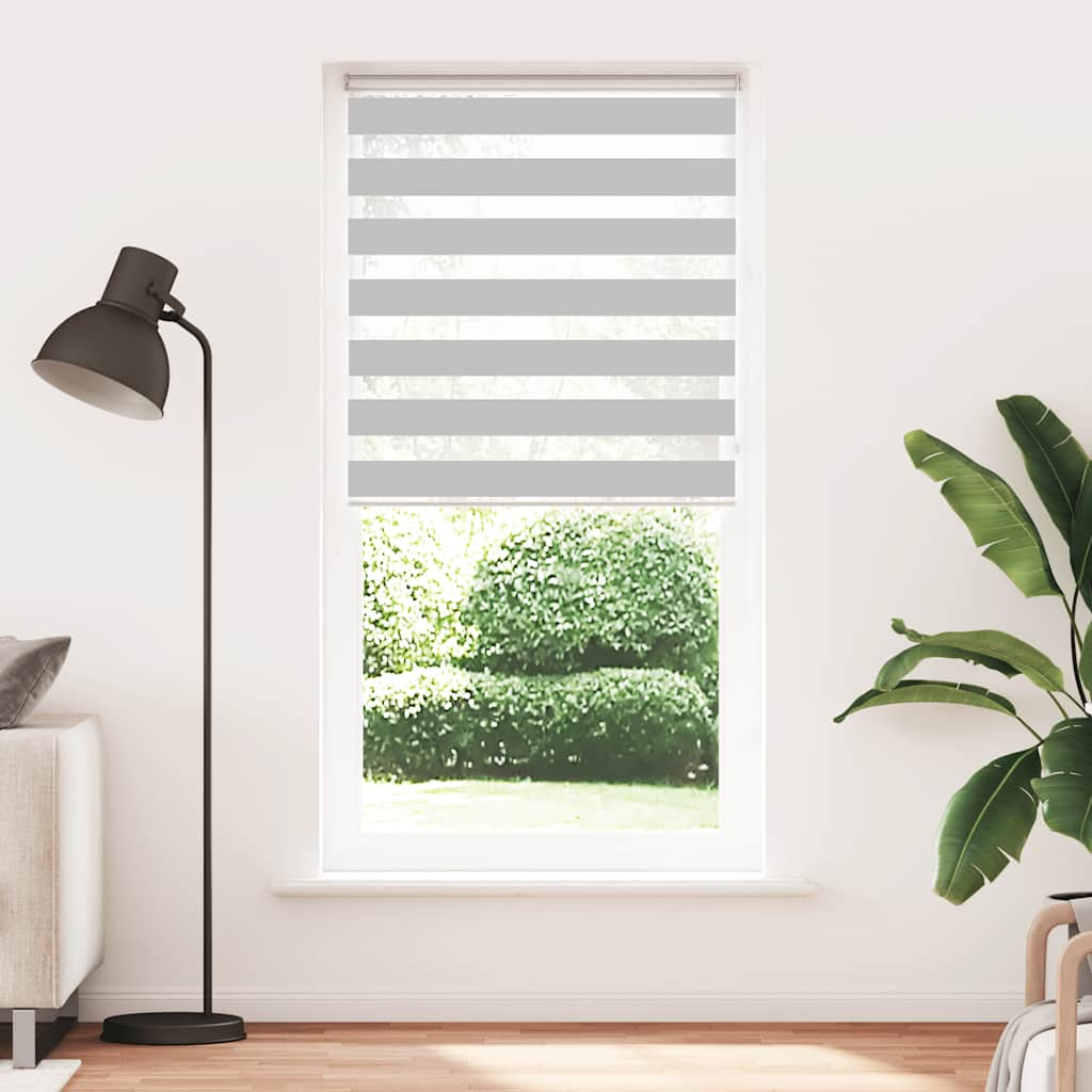 Zebra Blind Light Grey 105x200 cm Fabric Width 100.9 cm Polyester