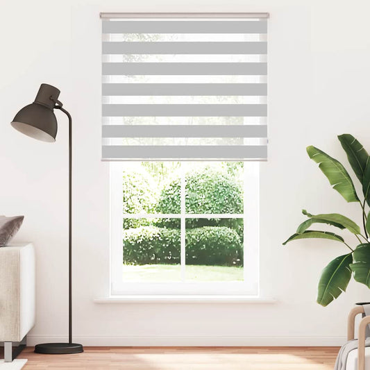 Zebra Blind Light Grey 130x200 cm Fabric Width 125.9 cm Polyester