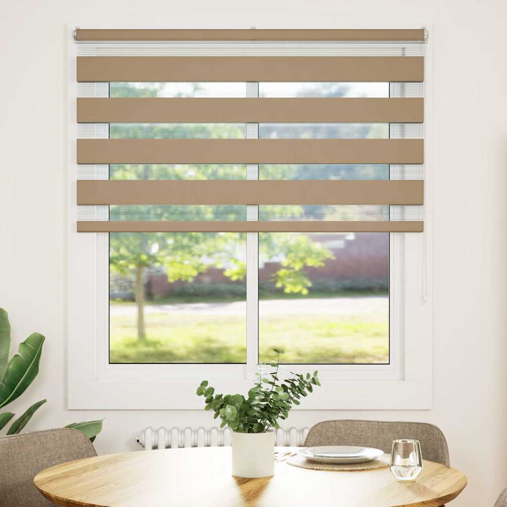 Zebra Blind Sand Brown 130x150 cm Fabric Width 125.9 cm Polyester