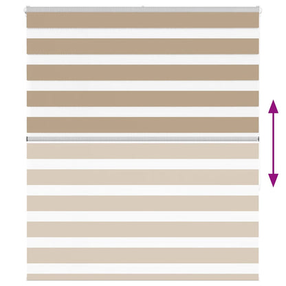 Zebra Blind Sand Brown 130x150 cm Fabric Width 125.9 cm Polyester