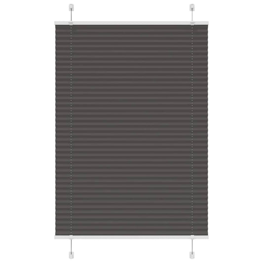 Pleated Blind Black 100x100 cm Fabric Width 99.4 cm Polyester